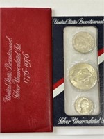 1976 Bicentennial Silver Proof Set, 3 Coins in