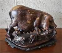 Exc. Oriental Soapstone Carving of Pig