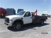 2008 Ford F550 Diesel 4WD Service Flatbed Truck