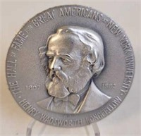 Henry W. Longfellow Great American Silver Medal