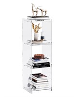Acrylic Narrow Bookcase Skinny Bookshelf Modern