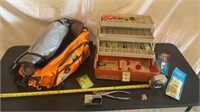 Fishing lures , tackle box, cooler