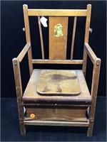 Vintage Childs/Doll Potty Chair with Enameled Pot