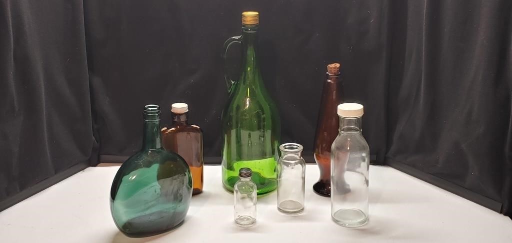 Nice assortment of 7 Vintage bottles, some with