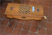 Wooden Checkerboard Bench