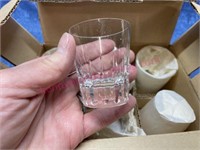 (6) Vtg Hoya Crystal double glasses in box