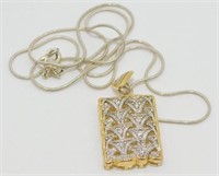 Sterling Silver, Vermeil and Crystal Pendant on