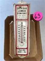 Metal Sheridan Lumber Company Thermometer
