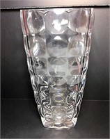 Art Glass Vase with Geometric Pattern.