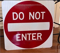 Metal do not enter sign single sided