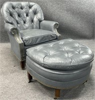 Hancock & Moore Leather Chair & Ottoman