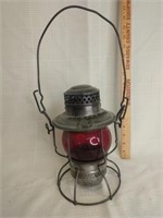 T.P. & W railroad lantern