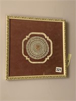 INTRICATE FINE DETAIL DOILY IN 12" X 12" FRAME
