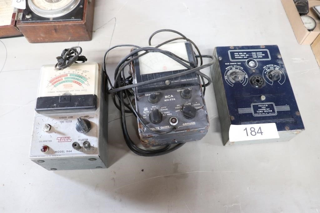 Philco Tube Tester, RCA WV-77A, Eico Model 944