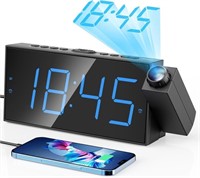 (N) Projection Alarm Clock for Bedrooms with 7" L