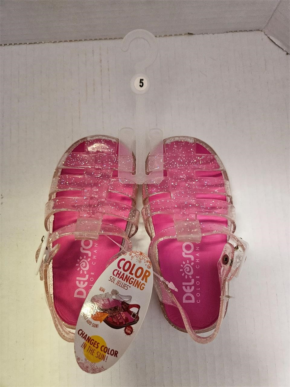 Size 5 Kids Color Changing Jelly Sandals