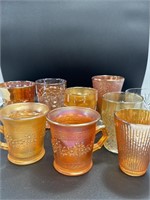 Fenton Marigold Orange tumblers and mugs