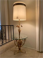 Glass - Metal -  Flower Table & Lamp