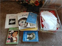 Restoring and collecting dolls books and a box of