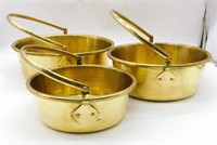 Graduated Size Brass Jelly Pans.