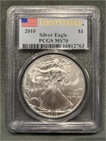 2010 Silver Eagle First Strike Pcgs Ms70
