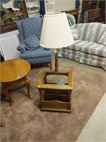 Lamp Table With Magazine Stand