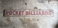 Wooden Pocket Billiards Sign