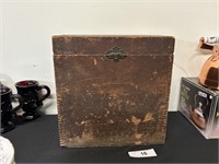 Antique Box With Victrola Records
