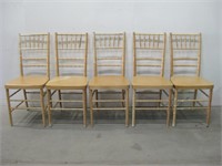 Five 16"x 16"x 36" Wood Dining Chairs See Info