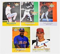 (5) DIAMOND AUTHENTICS  AUTO BALL CARDS