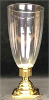 Solid Baldwin Brass Base Hurricane Lamp Candle Hol