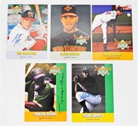 (5) DIAMOND AUTHENTICS  AUTO BALL CARDS