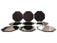 Group of 9 Octagon Bevelled Mirrors