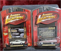 2 Johnny Lightning Gold Die Cast Cars