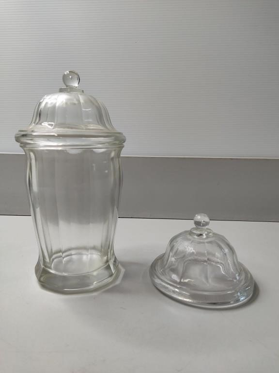 Vintage Indiana Glass Mercantile Jar With Dome Lid