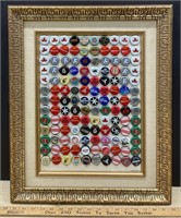 Framed Beer Caps (18" x 22").  NO SHIPPING
