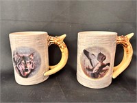 Rustic Woodsy Theme Coffee Cup Set (2)