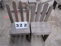 Lot of 2 handmade wooden chairs