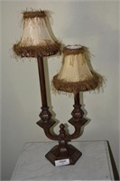 Wooden Base Table Lamp 28" Tall (Matches Lot 17)