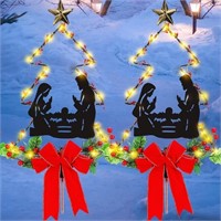 6 Pcs Solar Nativity Christmas Dec