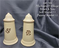 Pfaltzgraff Village Brown Salt Pepper Shakers