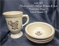 Pfaltzgraff Village Brown Mug and Bowls