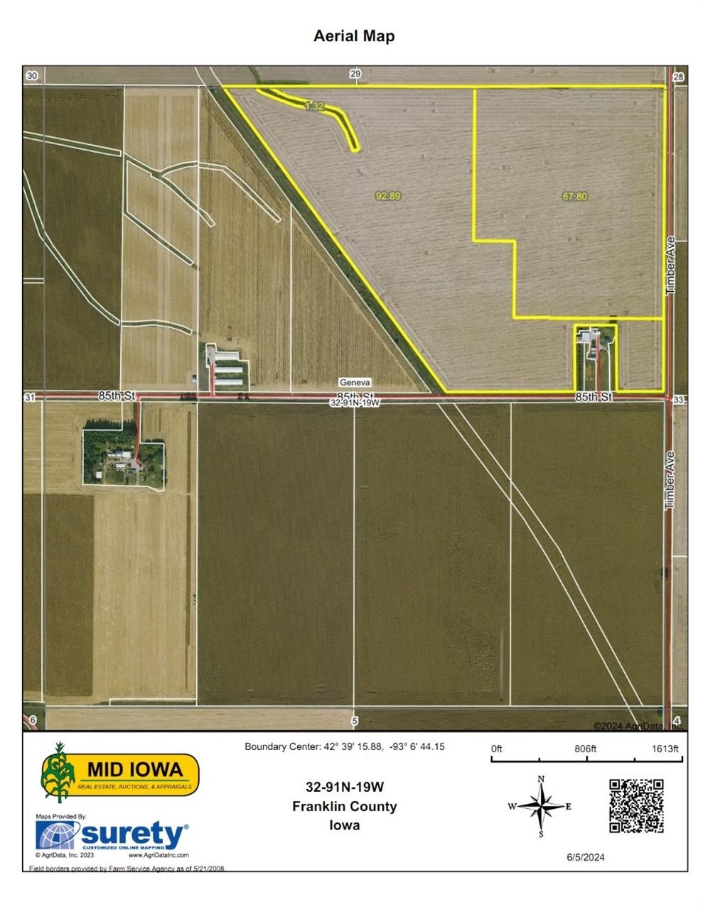 Franklin County Iowa Land Auction, 164 Acres M/L