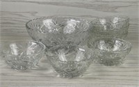 ANCHOR HOCKING EARLY AMERICAN GLASS BOWL SET