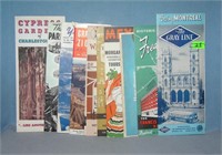 Group of vintage travel maps and brochures