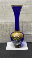 Vintage Cobalt Blue Czech Bohemian Bud Vase 8.25"