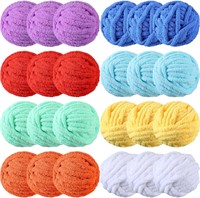 24 Pack Chunky Chenille Yarn (29 Yards Each)