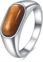 Oval 1.00ct Brown Malay Jade Unisex Signet Ring