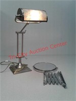 Desk lamp & wall mounted make-up mirror