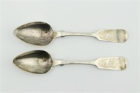 2 L. Jaccard St. Louis MO Coin Silver Spoons